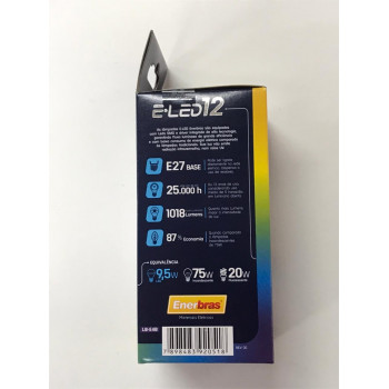 Lâmpada Bulbo E-led12 - 9,5W - Enerbras